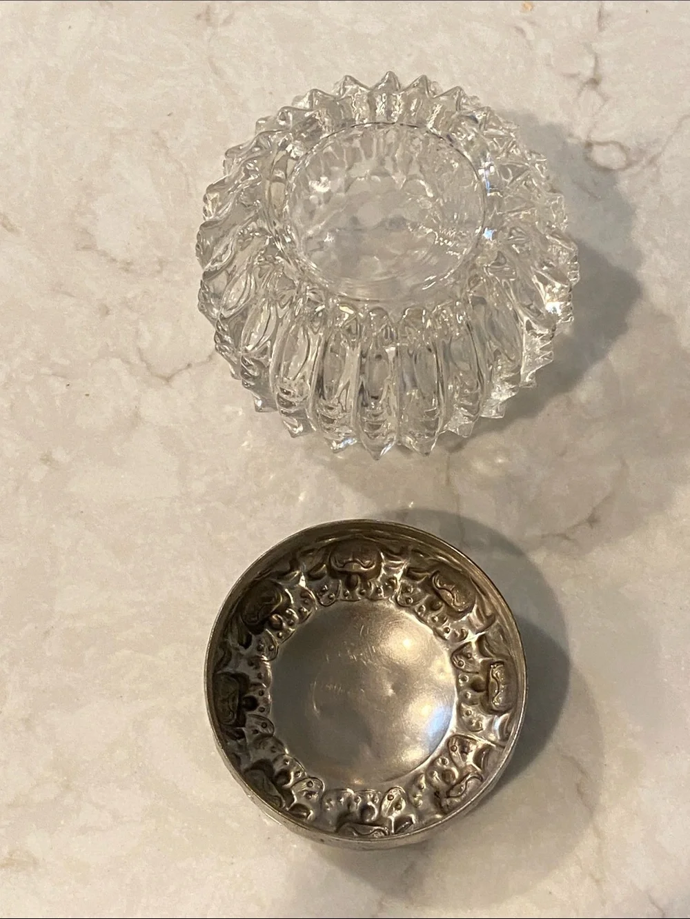 Vintage Cosmetic/Trinket Cut Glass Jar